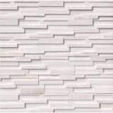 Arctic White 3D Ledger Panel 6 in. x 24 in. Honed Marble Wall Tile (10 cases / 60 sq. ft. / pallet) - Super Arbor