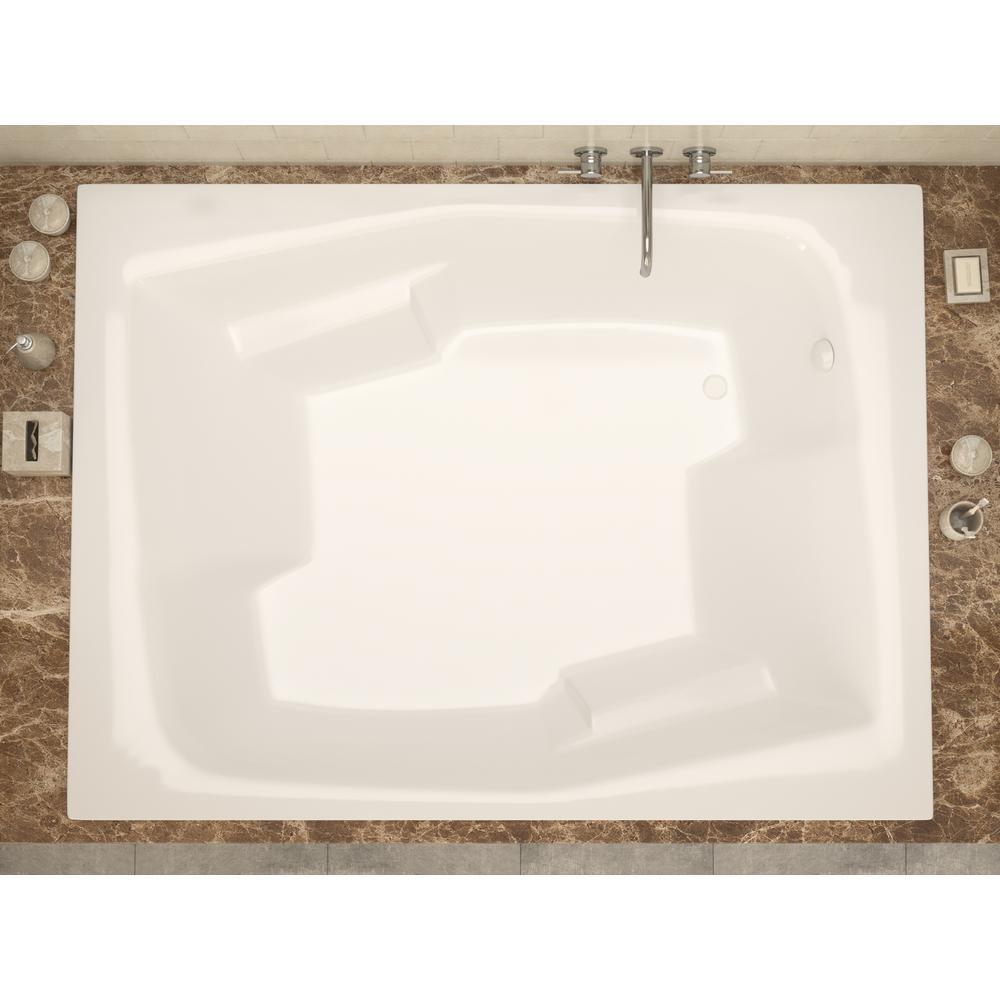 Amethyst 6 ft. Acrylic Center Drain Rectangular Drop-in Non-Whirlpool Bathtub in White - Super Arbor