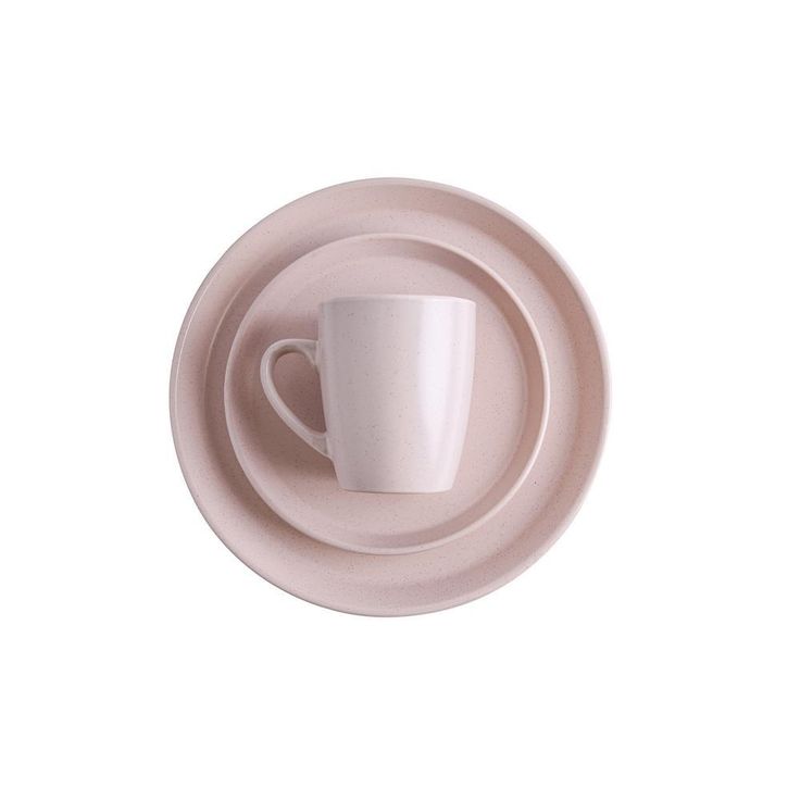 32-Piece Casual Pink Stoneware Dinnerware Set (Set for 8)