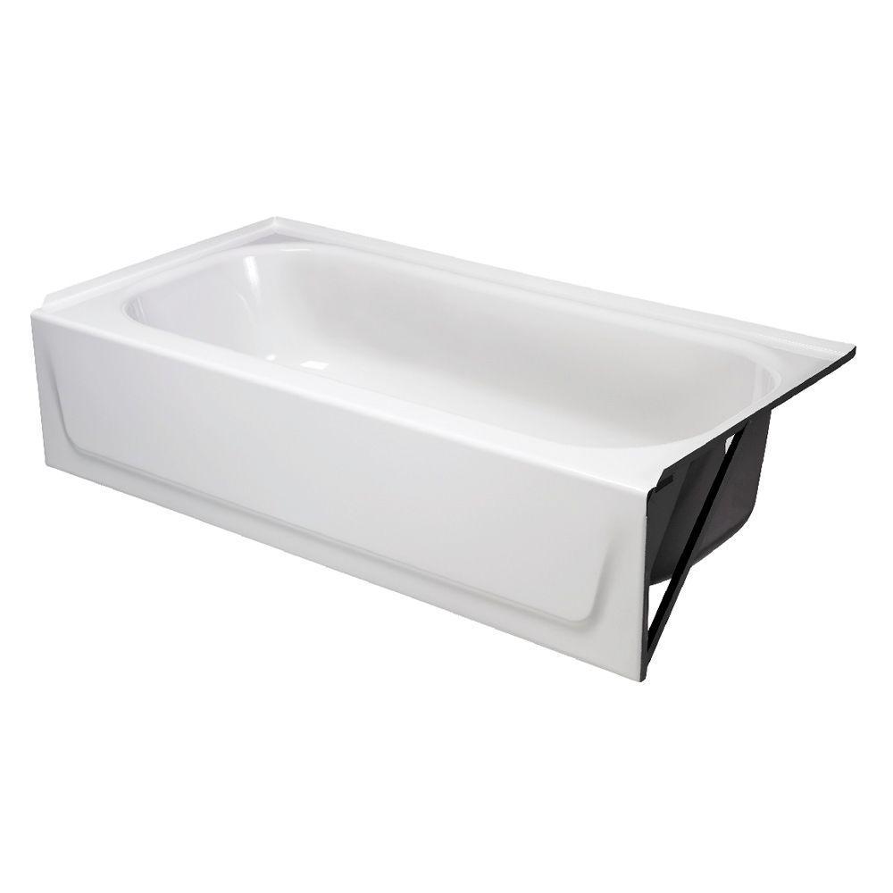 Aloha 60 in. Right Drain Rectangular Alcove Soaking Bathtub in White - Super Arbor