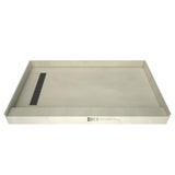 Base'N Bench 36 in. x 72 in. Single Threshold Shower Base and Bench Kit with Left Drain and Brused Nickel Grate - Super Arbor
