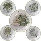 Fresh Herbs 12 in. and 8 in. Multi-Colored Pasta Bowl Set (Set of 5)