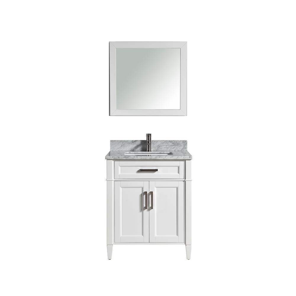 Savona 72 in. W x 22 in. D x 36 in. H Bath Vanity in Espresso with Vanity Top in White with White Basin and Mirror - Super Arbor