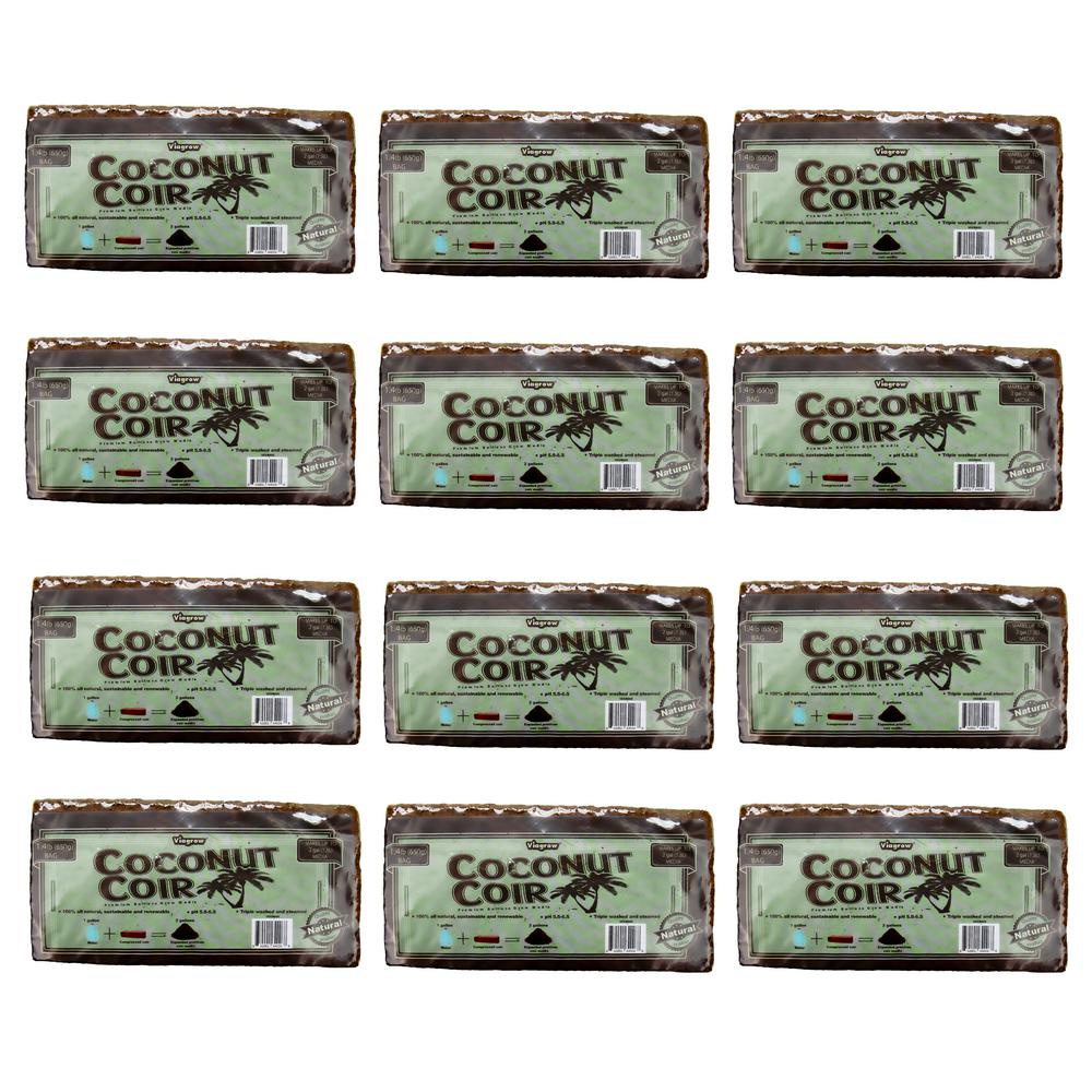 Viagrow 1.4 lbs. Premium Soilless Coconut Coir Brick Grow Media (12-Pack) - Super Arbor