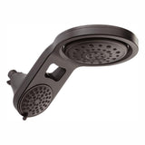 HydroRain Two-in-One 5-Spray 7.9 in. Double Wall Mount Fixed Shower Head in Chrome - Super Arbor
