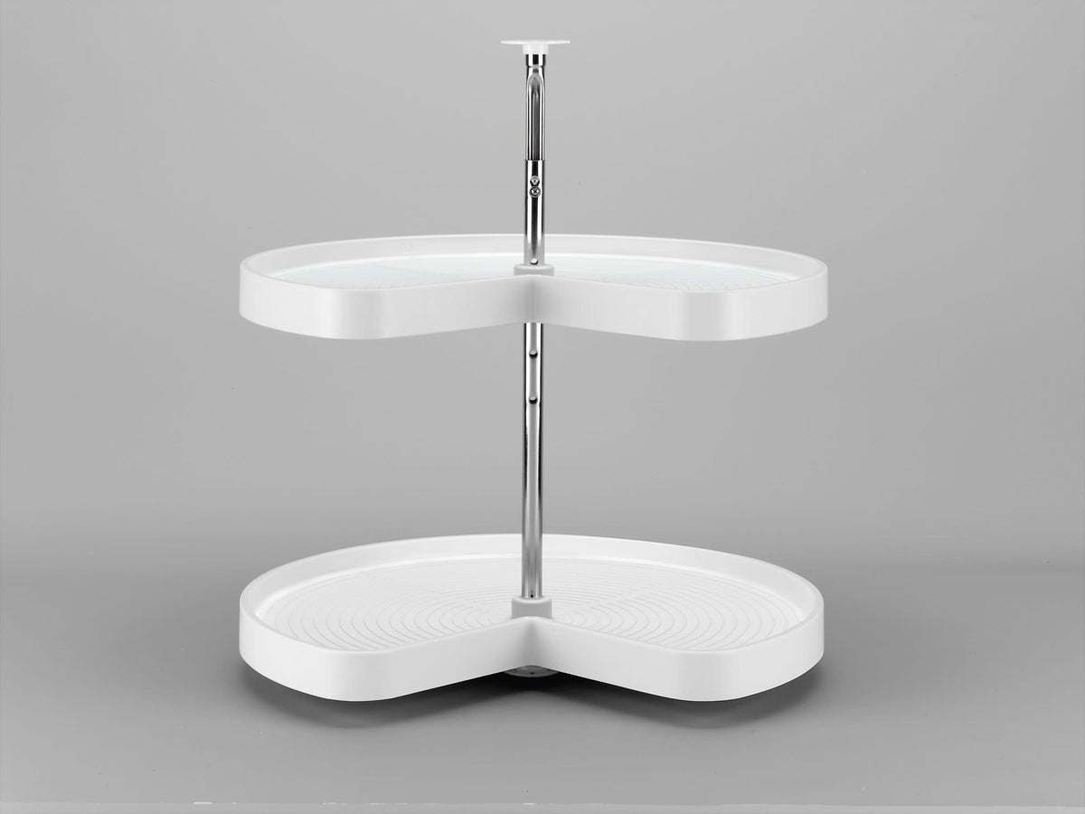 Rev-A-Shelf 18 in. White Polymer Kidney-Shaped Lazy Susan, 2-Shelf