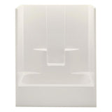 Everyday 60 in. x 34.5 in. x 76.5 in. 1-Piece Bath and Shower Kit with Right Drain in White