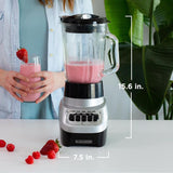 48 oz. 4-Speeds Silver Glass Jar Blender