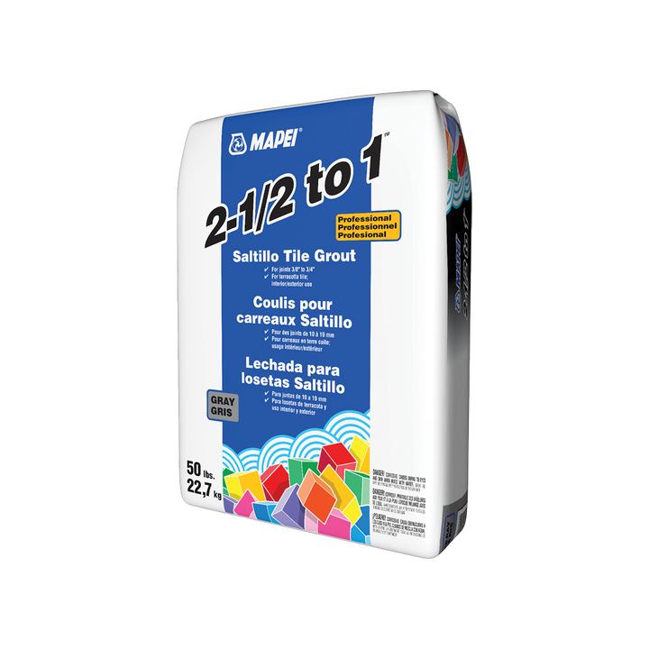 MAPEI 2-1/2 to 1 Saltillo Tile Grout, Gray, 50 lb