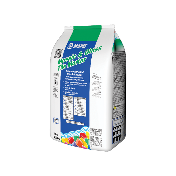 MAPEI Mosaic & Glass Tile Mortar, 10-lb Bright White Polymer-Enriched Thinset