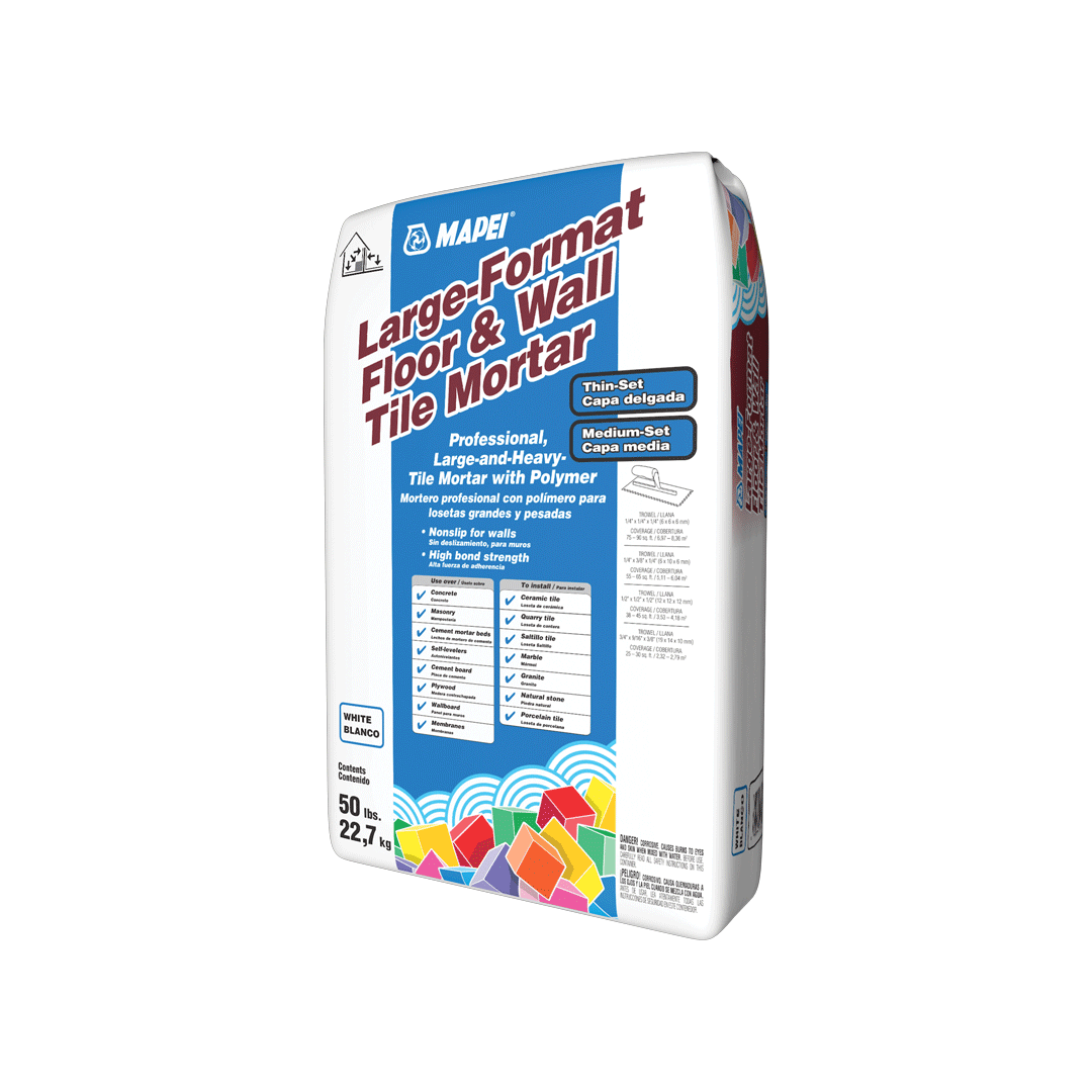MAPEI Large-Format Floor & Wall Tile Mortar, White, 50 lb Thin-Set/Medium-Set