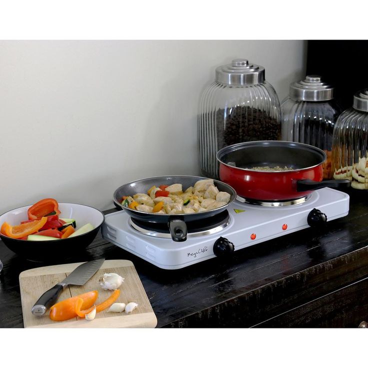 Portable 2-Burner 7.25 in. Sleek White Hot Plate with Temperature Control