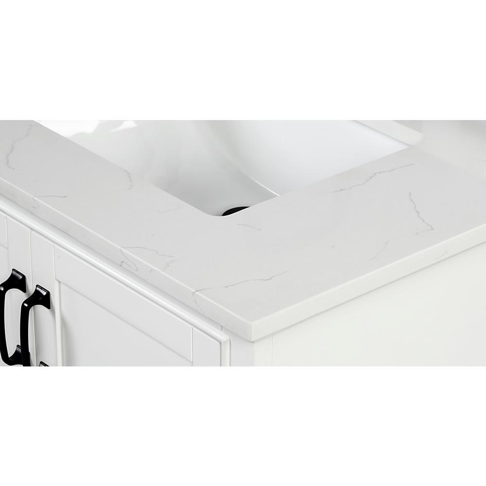 49 in. W x 22 in. D x 0.75 in. H Quartz Vanity Top in Carrara White with White Basin - Super Arbor