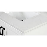 37 in. W x 22 in. D x 0.75 in. H Quartz Vanity Top in Carrara White with White Basin - Super Arbor