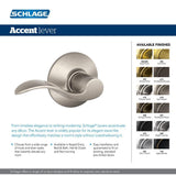 Accent Satin Nickel Privacy Bed/Bath Door Lever - Super Arbor