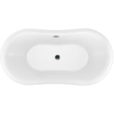 59 in. Fiberglass Double Slipper Clawfoot Non-Whirlpool Bathtub in Matte Lichen Green - Super Arbor