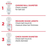 TowSmart 10,000 lb. Capacity 2 in. Ball x 1-1/4 in. Shank Diameter x 2-1/2 in. Shank Length Chrome Hitch Ball - Super Arbor