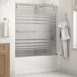 Everly 60 in. x 59-1/4 in. Mod Semi-Frameless Sliding Bathtub Door in Chrome and 1/4 in. (6mm) Transition Glass - Super Arbor