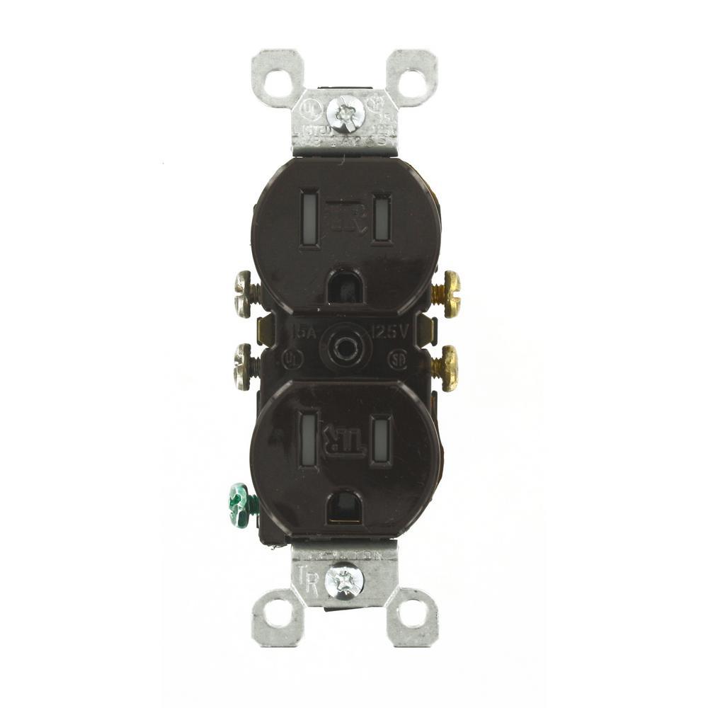15 Amp Tamper-Resistant Duplex Outlet, Brown - Super Arbor