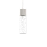 Style Selections Dunwynn Polished Nickel Modern/Contemporary Seeded Glass Cylinder LED Pendant Light