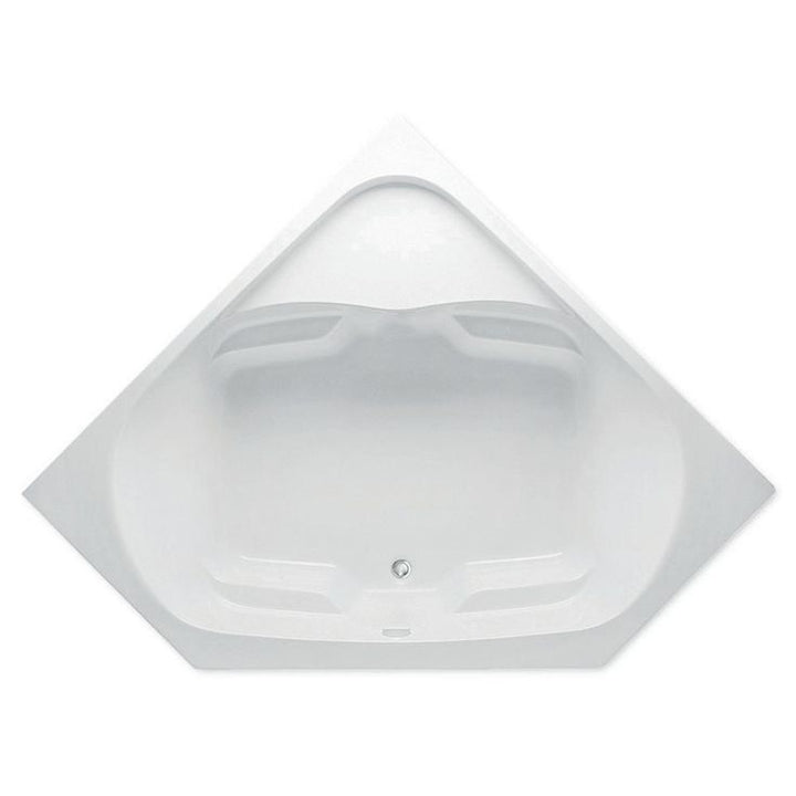 Cavalcade 60 in. Acrylic Center Drain Corner Drop-In Soaking Bathtub in White