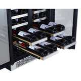 Avallon 42-Bottle Capacity Stainless Steel Dual Zone Cooling Built-In/Freestanding Wine Chiller