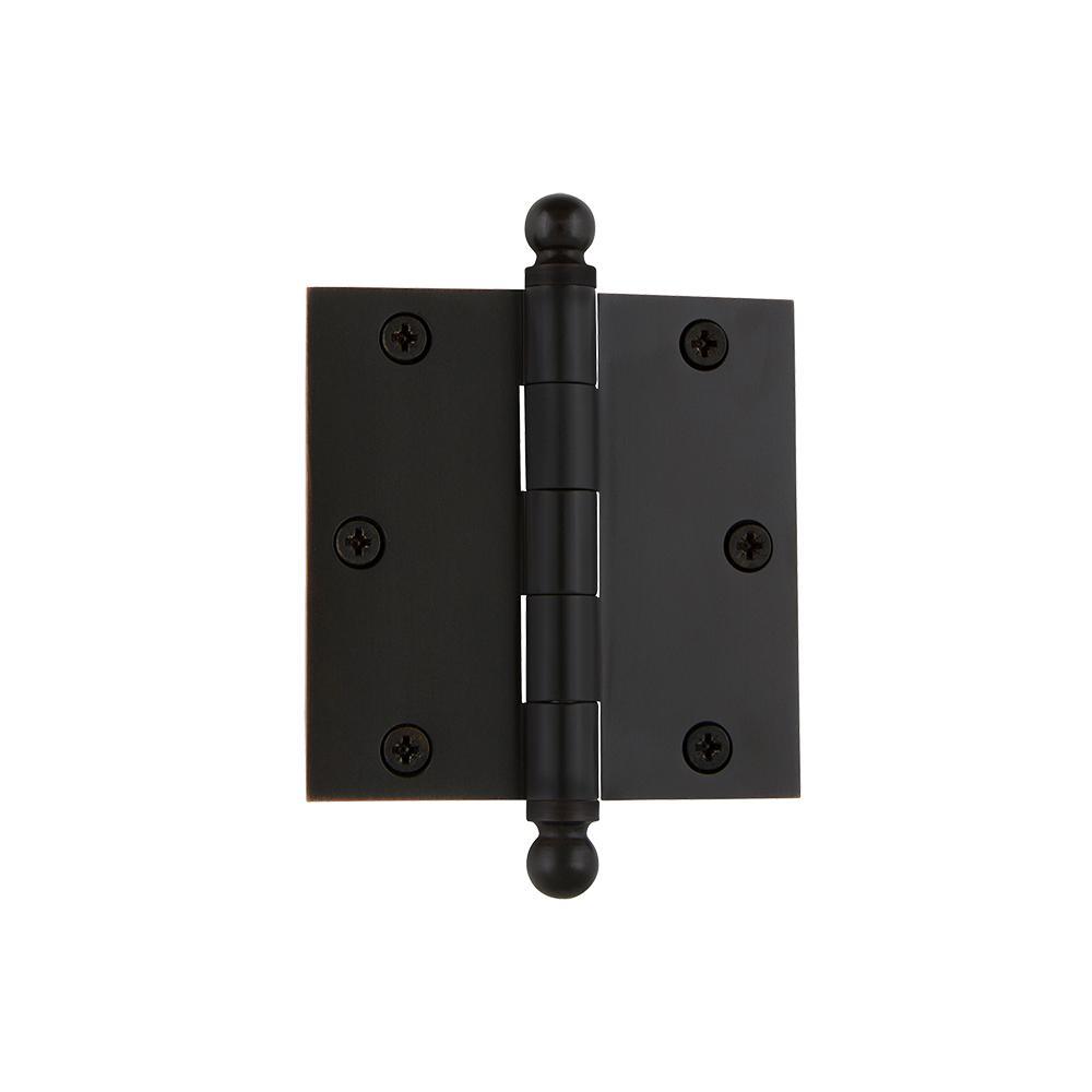 Nostalgic Warehouse 3.5 in. Antique Pewter Ball Tip Residential Hinge with 5/8 in. Radius Corners - Super Arbor