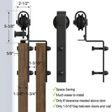10 ft./120 in. Single Track Bypass Barn Door Hardware Double Doors Kit, Heavy-Duty Sliding 1-Track Antique Roller - Super Arbor