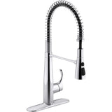 Simplice Single-Handle Pull-Down Sprayer Kitchen Faucet in Vibrant Stainless - Super Arbor