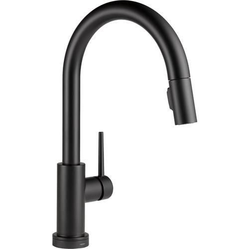 Delta Trinsic Touch2O Matte Black 1-Handle Deck-Mount Pull-Down Touch Kitchen Faucet