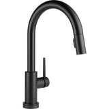 Delta Trinsic Touch2O Matte Black 1-Handle Deck-Mount Pull-Down Touch Kitchen Faucet