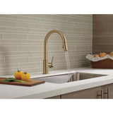 Delta Trinsic Champagne Bronze 1-Handle Deck-Mount Pull-Down Handle Kitchen Faucet