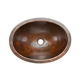 Premier Copper Products Under-Counter Oval Hammered Copper Bathroom Sink in Oil Rubbed Bronze