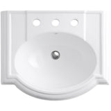 Devonshire Vitreous China Pedestal Combo Bathroom Sink with 8 in. Widespread Faucet Holes in Biscuit with Overflow Drain - Super Arbor