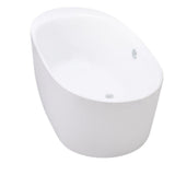 Logan 71 inches Center Drain Freestanding Bathtub in Glossy White - Super Arbor
