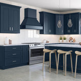 Home Decorators Collection Grayson 33 in. W x 21 in. D x 34.5 in. H Assembled Plywood Sink Base Bath Cabinet in Mythic Blue with Soft Close