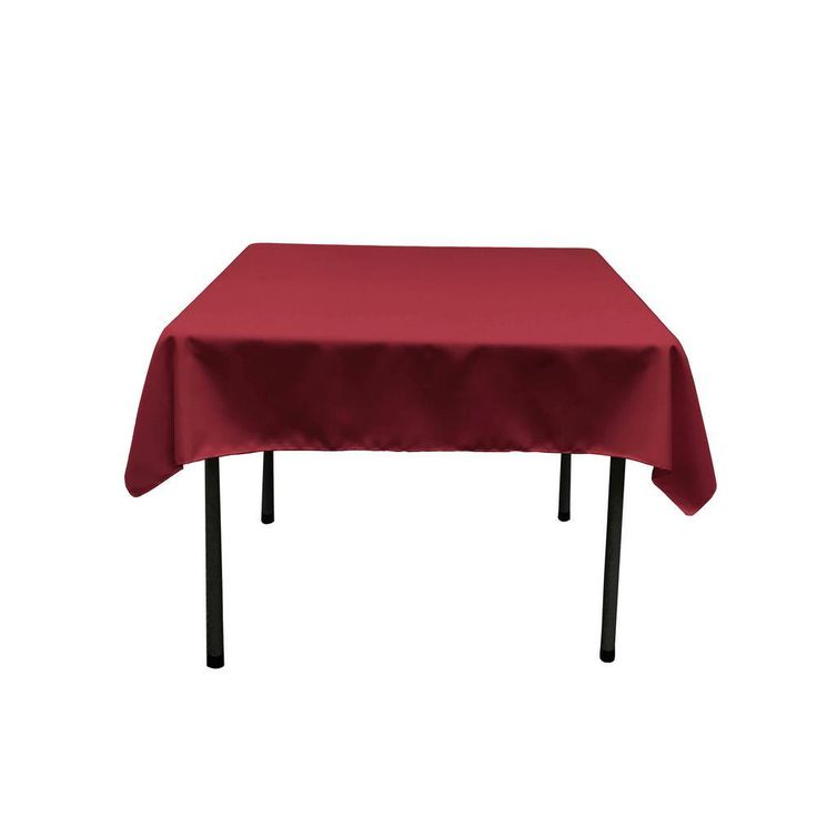 58 in. x 58 in. Cranberry Polyester Poplin Square Tablecloth