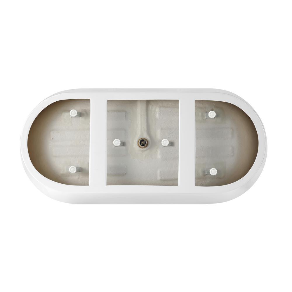 Lyra 66.5 in. Acrylic Double Slipper Flatbottom Non-Whirlpool Bathtub in White - Super Arbor