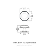 1-1/2 in. (38mm) Satin Nickel with Faux Capiz Insert Cabinet Knob