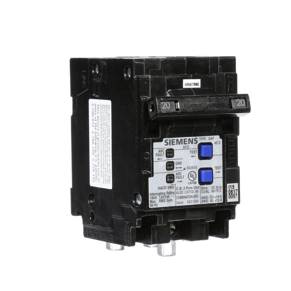 Type QAF 20 Amp Double-Pole Combination AFCI Circuit Breaker - Super Arbor