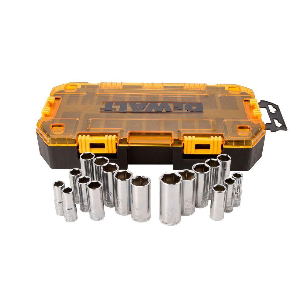 3/8 in. Drive Deep Combination Socket Set with Case (20-Piece) - Super Arbor