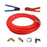 3/4 in. x 300 ft. PEX Tubing Plumbing Kit with Crimp and Cutter Tools Elbow Coupling Half Clamp Full Strap with Nail - Super Arbor