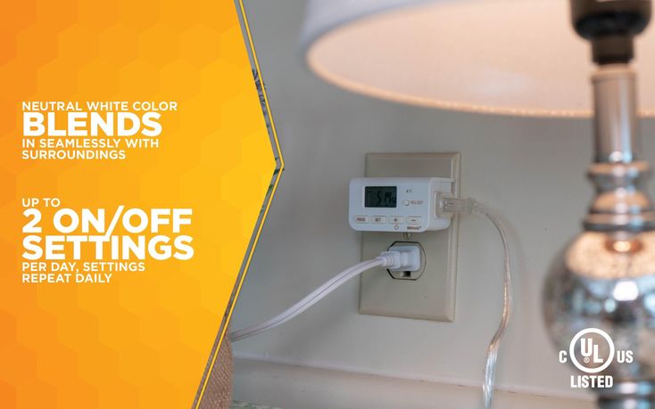 Woods 50007WD Indoor 24-Hour Digital Plug-In Timer, 2 Pack, 1 Polarized Outlet, Ideal For Automating Your Holiday Decorations and Christmas Tree Lights