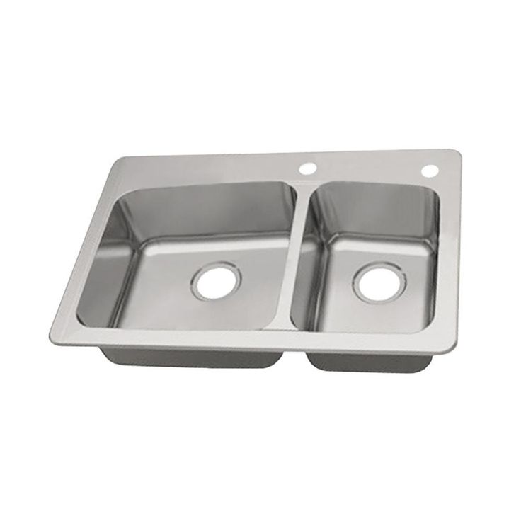 Dual Mount 18-Gauge Stainless Steel 33 in. 2-Hole 60/40 Double Bowl Kitchen Sink with Grid and Drain Assemblies