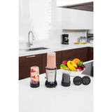 9-Piece 19 oz. Single Speed Silver Personal Blender Set