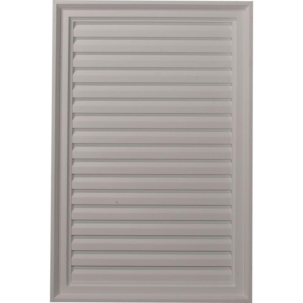 24 in. x 36 in. Rectangular Primed PolyUrethane Paintable Gable Louver Vent - Super Arbor