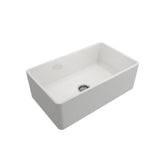 Classico Farmhouse Apron Front Fireclay 30 in. Single Bowl Kitchen Sink with Bottom Grid and Strainer in White - Super Arbor