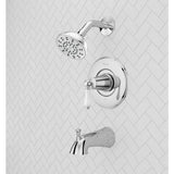 Courant Single-Handle 1-Spray Tub and Shower Faucet with White Ceramic Lever Handle in Polished Chrome (Valve Included) - Super Arbor