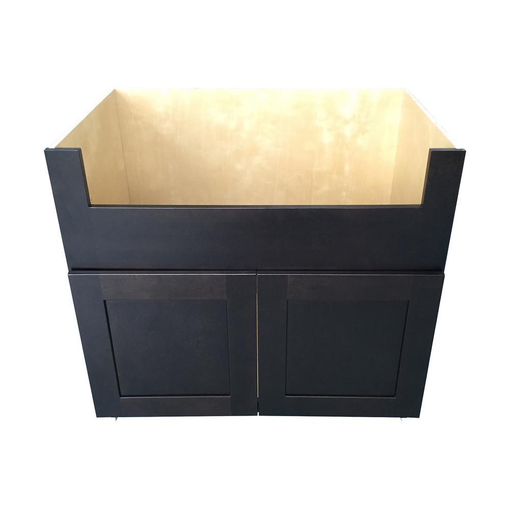 Ready to Assemble 36 in. x 34.5 in. x 24 in. Shaker Farm Sink Base Cabinet with 2-Door in White - Super Arbor