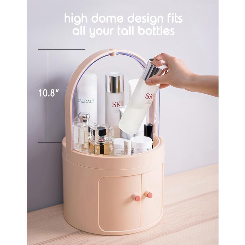 CozyBlock High Dome Makeup Container, Dustproof Makeup Organizer Multi-Level Cosmetic Organizer, Skincare Holder in Blue - Super Arbor